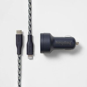Open Box - Heyday - 6' USB-C Power Delivery Car Charging Kit - heyday  Blue